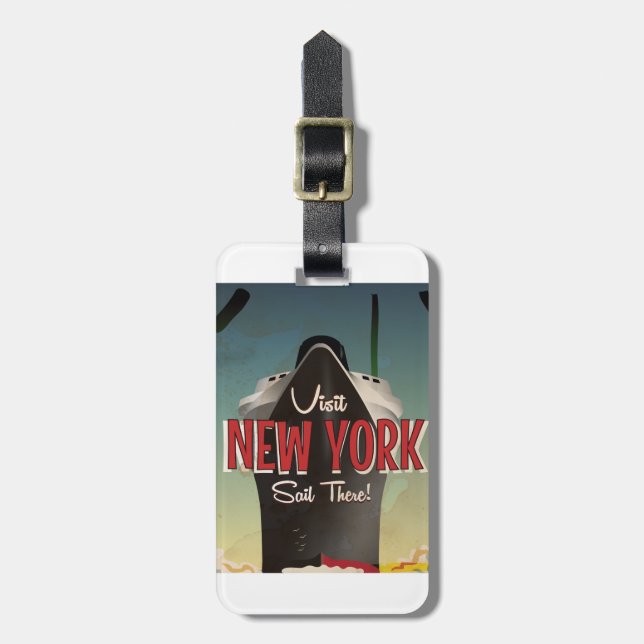 New York To Southampton Luggage Tag (Front Vertical)