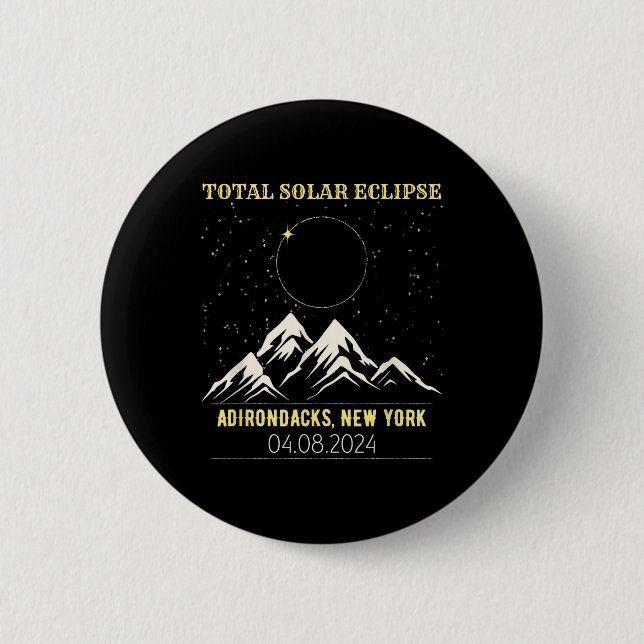 New York Total Solar Eclipse 2024  Button (Front)
