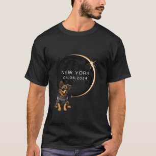 NEW YORK Total Solar Eclipse 2024 Funny Dog Glasse T-Shirt