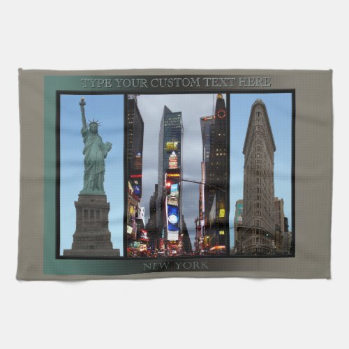New York Towel Personalized NYC Landmark Tea Towel