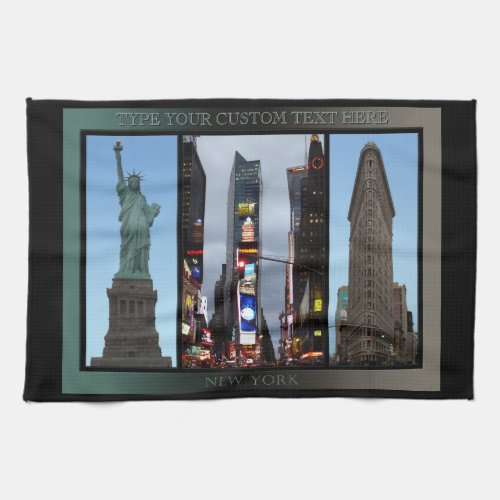 New York Towel Personalized NYC Landmark Tea Towel