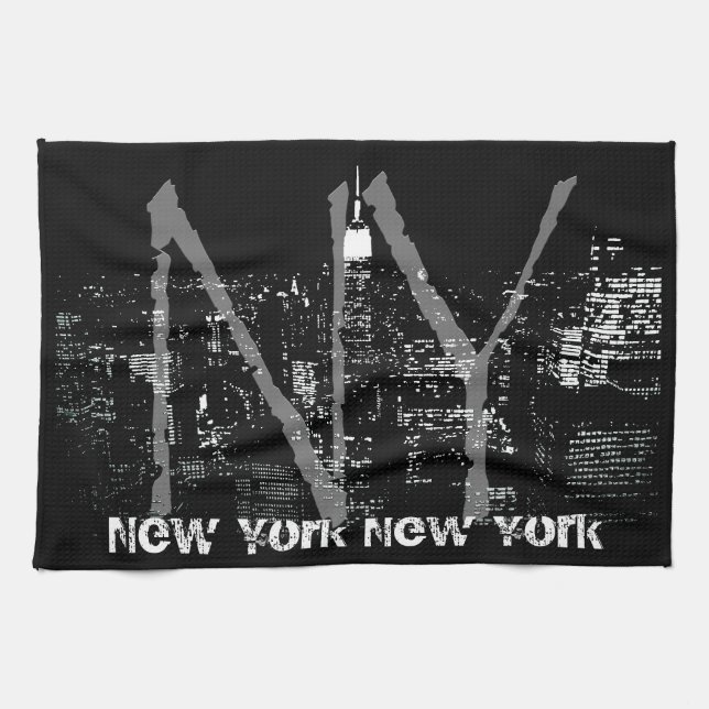New York Towel Personalized NYC Souvenir Tea Towel (Horizontal)