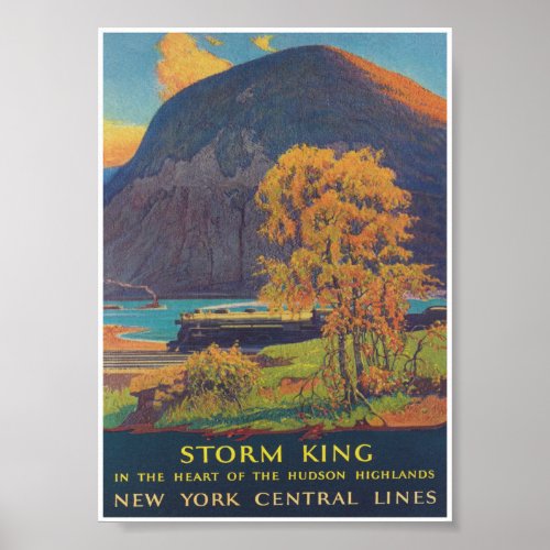 New York Train  Hudson Highlands Vintage Travel  Poster