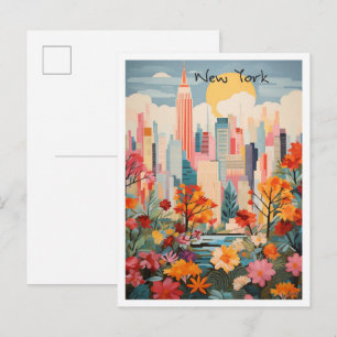 New York Travel Aesthetic Postcard