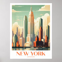 New York Travel Print Wall Art 