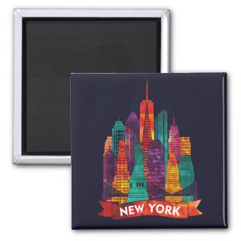 New York - Travel To The Famous Landmarks Magnet by GiftStation at Zazzle