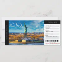 New York Boarding Pass Ticket Wedding Invitation