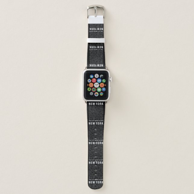 New York Typography Apple Watch Band (Front)