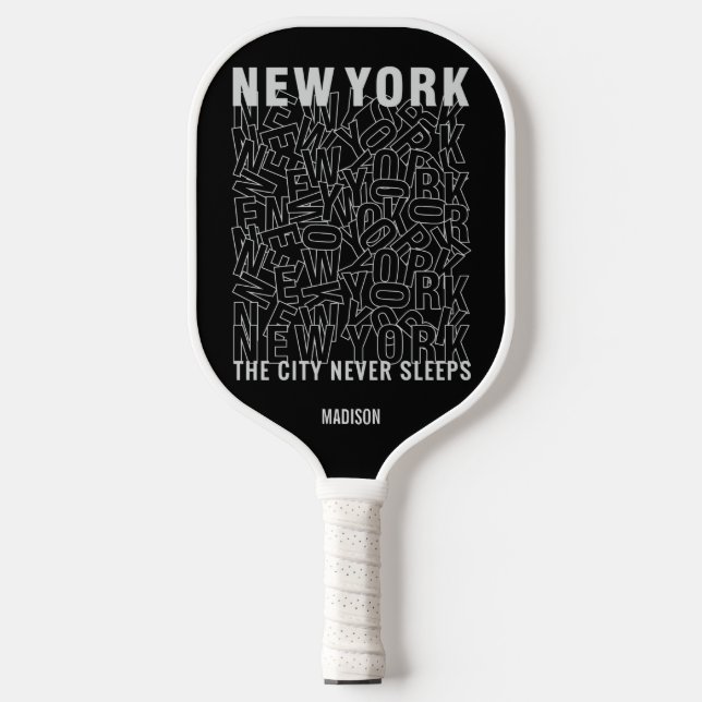 New York Typography custom name Pickleball Paddle (Front)