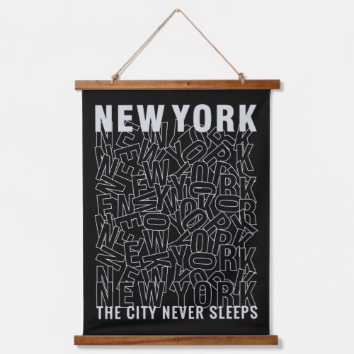 New York Typography Hanging Tapestry