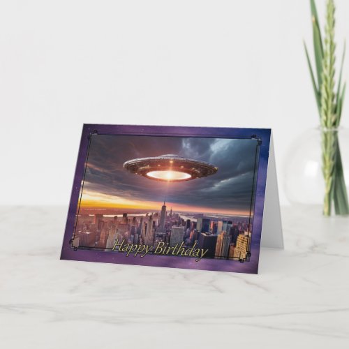 New York UFO Boys Birthday Card