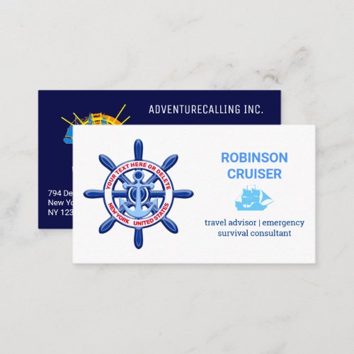 New York United States Customizable Sea Travel Business Card