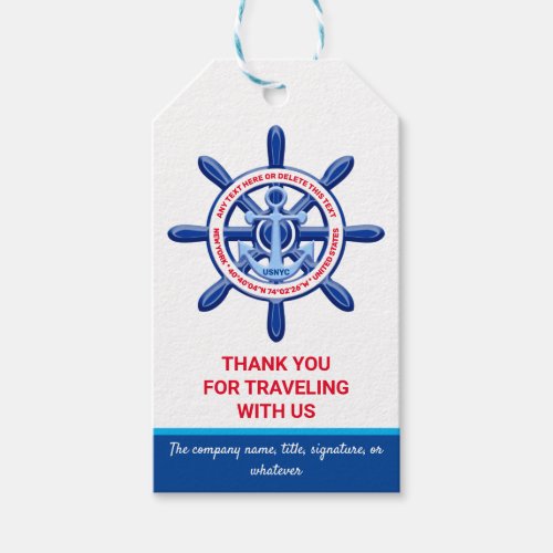New York United States Customizable Sea Travel Gift Tags