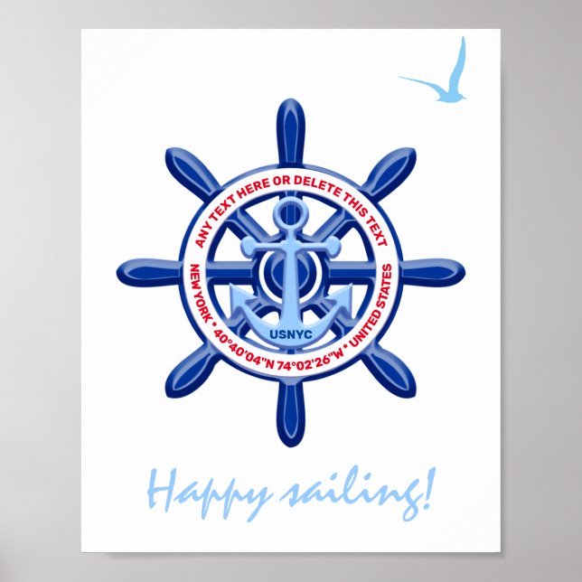 New York, United States, Customizable, Sea Travel Poster (Front)