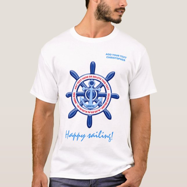 New York, United States, Customizable, Sea Travel T-Shirt (Front)