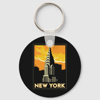 new york united states usa vintage retro travel keychain