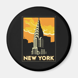 new york united states usa vintage retro travel magnet