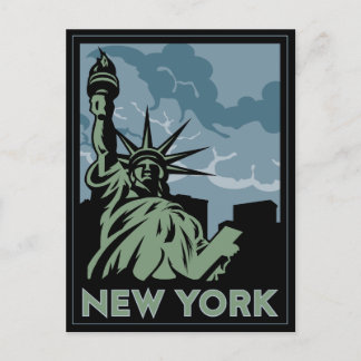 new york united states usa vintage retro travel postcard