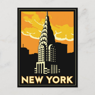 new york united states usa vintage retro travel postcard