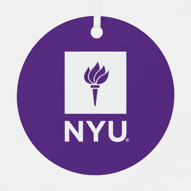 New York University Metal Ornament (Front)