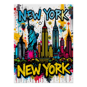 New York Urban Graffiti Poster