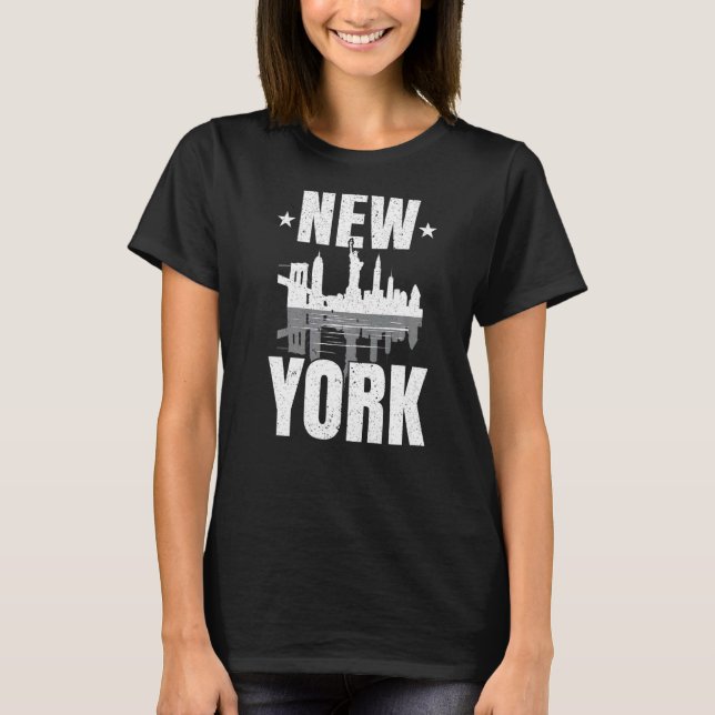 New York Usa America Travel New Yorker Empire Stat T-Shirt (Front)