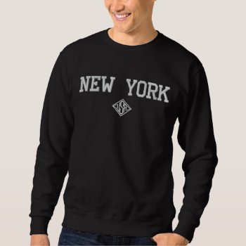 New York Usa Embroidered Basic Sweatshirt - Black by Milkshake7 at Zazzle