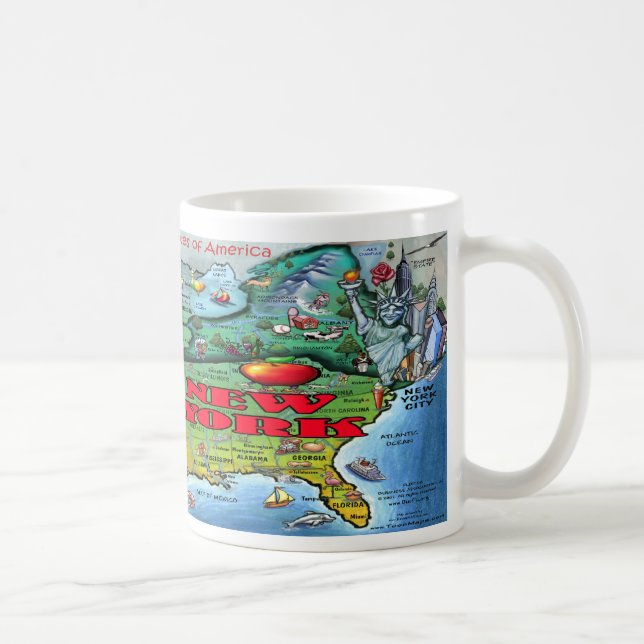 New York USA Map Coffee Mug (Right)