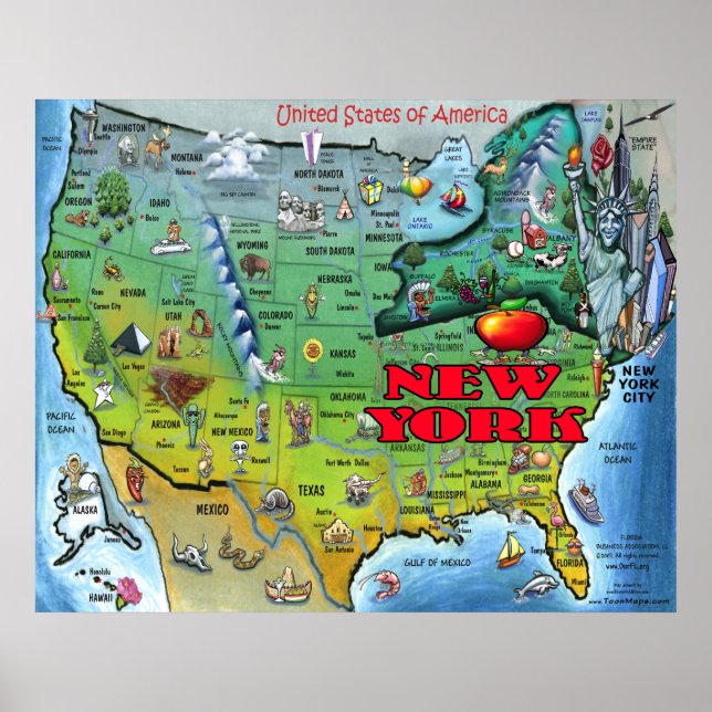 New York USA Map Poster (Front)