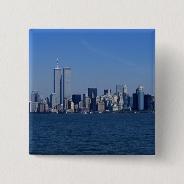 New York, USA. Skyline of downtown Manhattan Pinback Button (Front)