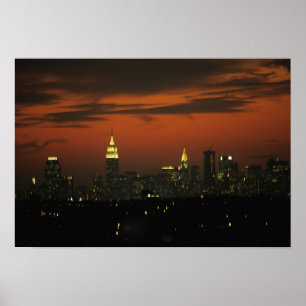 New York, USA. Skyline of uptown Manhattan 2 Poster