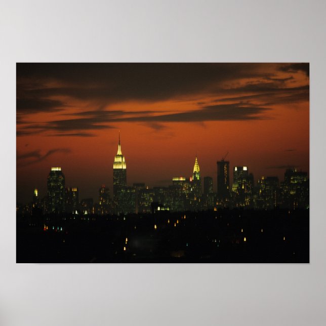 New York, USA. Skyline of uptown Manhattan 2 Poster (Front)