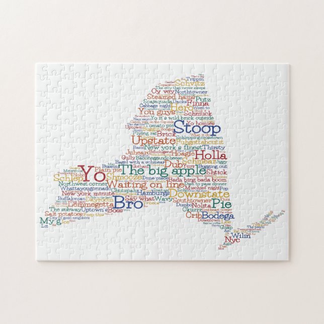 New York USA Slang Word Art Map Jigsaw Puzzle (Horizontal)