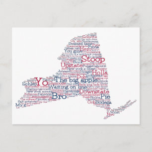 New York USA Slang Word Art Map Postcard