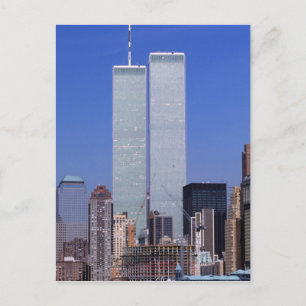 New York, USA. Twin towers of the famous World Postcard