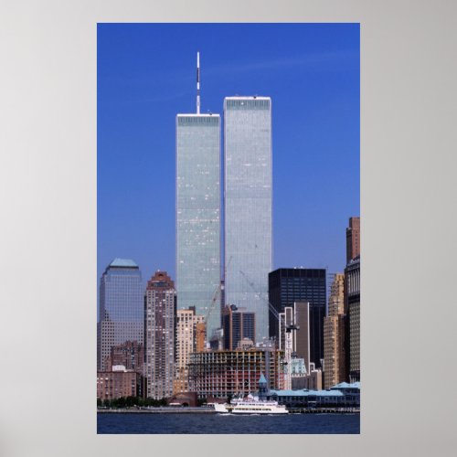 New York USA Twin towers of the famous World Poster