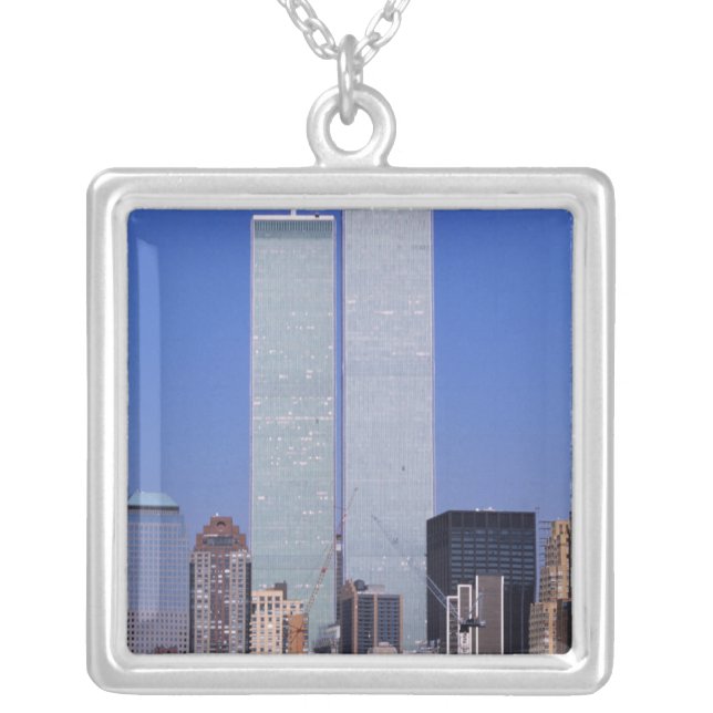 New York, USA. Twin towers of the famous World Silver Plated Necklace (Front)