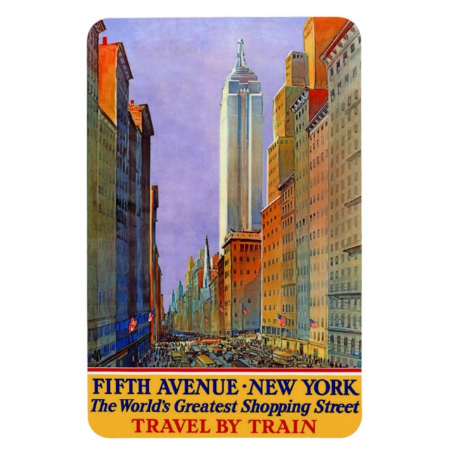 New York USA Vintage Travel magnet (Vertical)