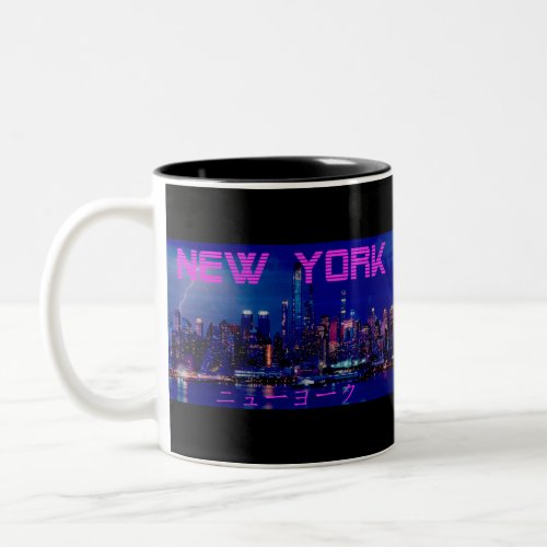 New york Vaporwave Retro Two_Tone Coffee Mug