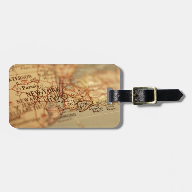 NEW YORK Vintage Map Luggage Tag (Front Horizontal)