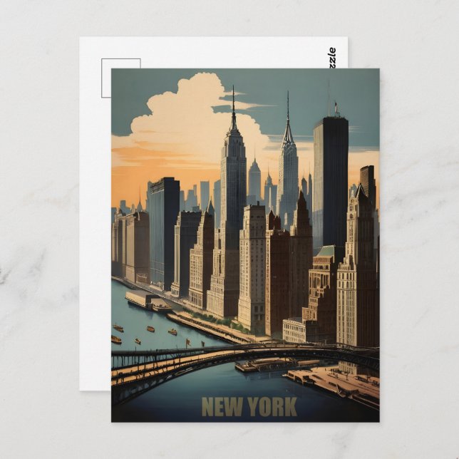 New York vintage poster Postcard (Front/Back)