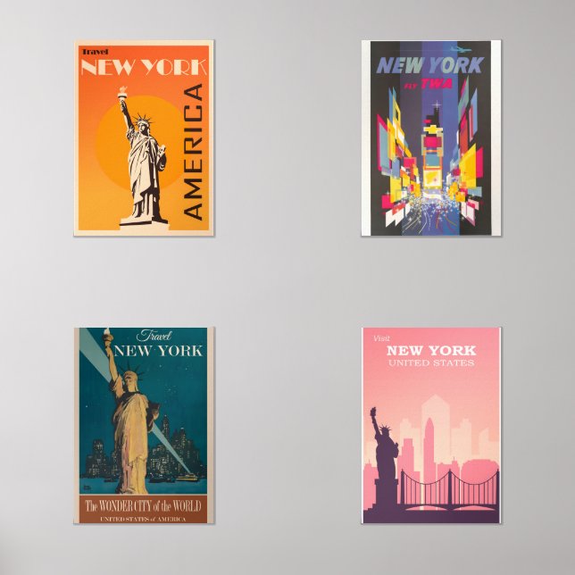 New York vintage posters Wall Art Sets (Front)