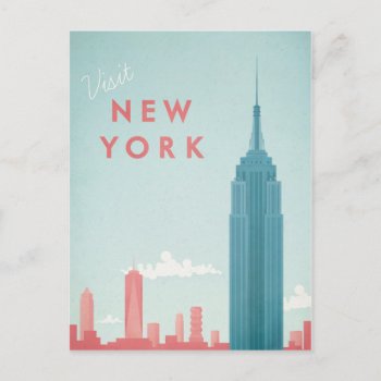 New York Vintage Travel Poster - Art Postcard by VintagePosterCompany at Zazzle