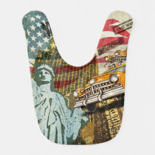 New York vintage travel poster. Baby Bib