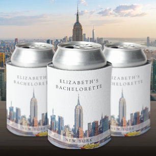 New York Watercolor Bachelorette Weekend Can Cooler
