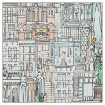 New York watercolor Fabric