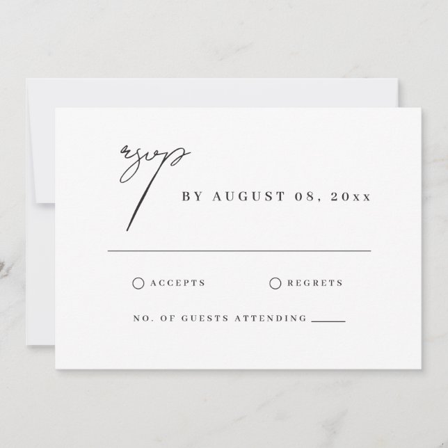 New York Watercolor Illustration Wedding RSVP Card (Front)