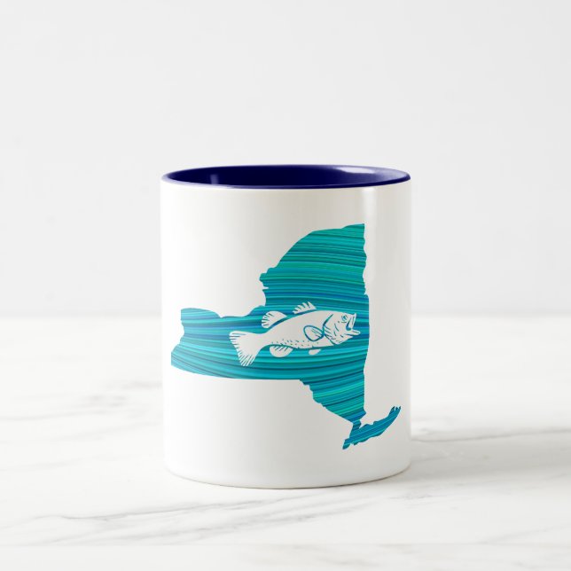 New York Wave Fishing Two-Tone Coffee Mug (Center)