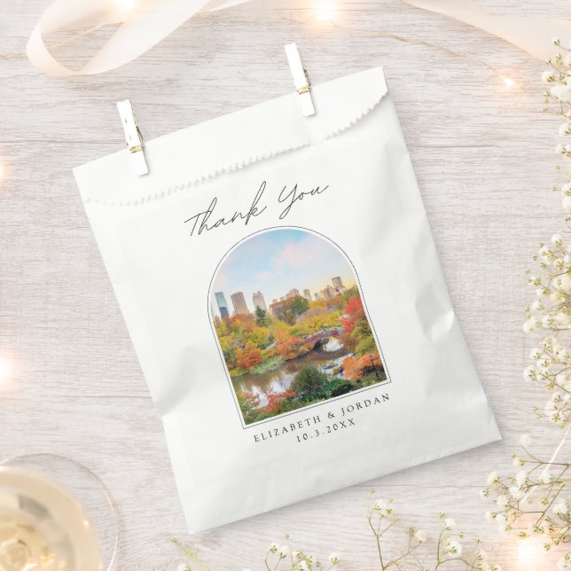 New York Wedding Central Park Photo Thank You Favor Bag (Clipped)