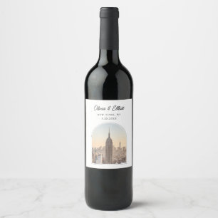 New York Wedding Favor Personalized Wine Label